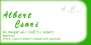 albert csori business card